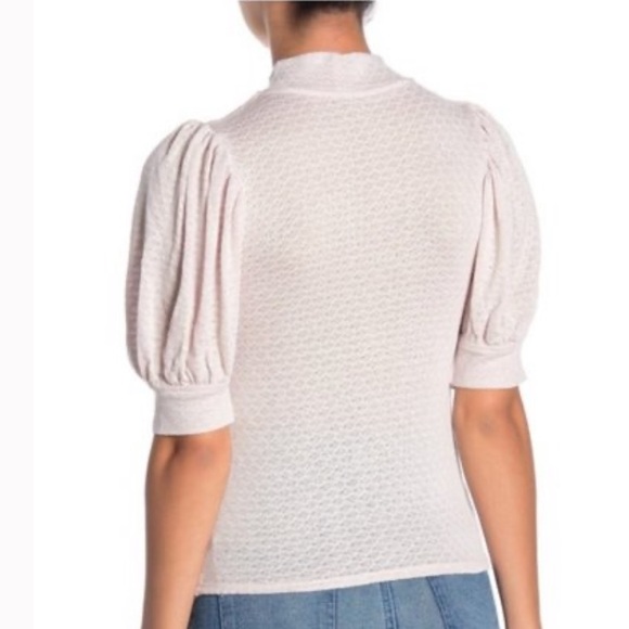Free People Good Luck Top Puff Sleeves Pink Nectar - Picture 5 of 10